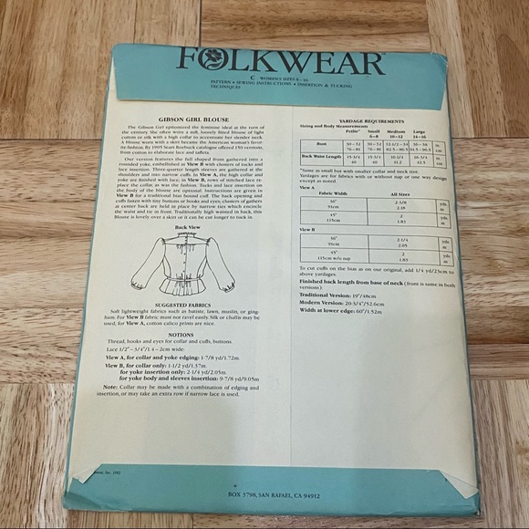 Lot of 4 Vintage Folkwear #102 #118 #125 #127 Collectible Sewing Patterns - Picture 6 of 10